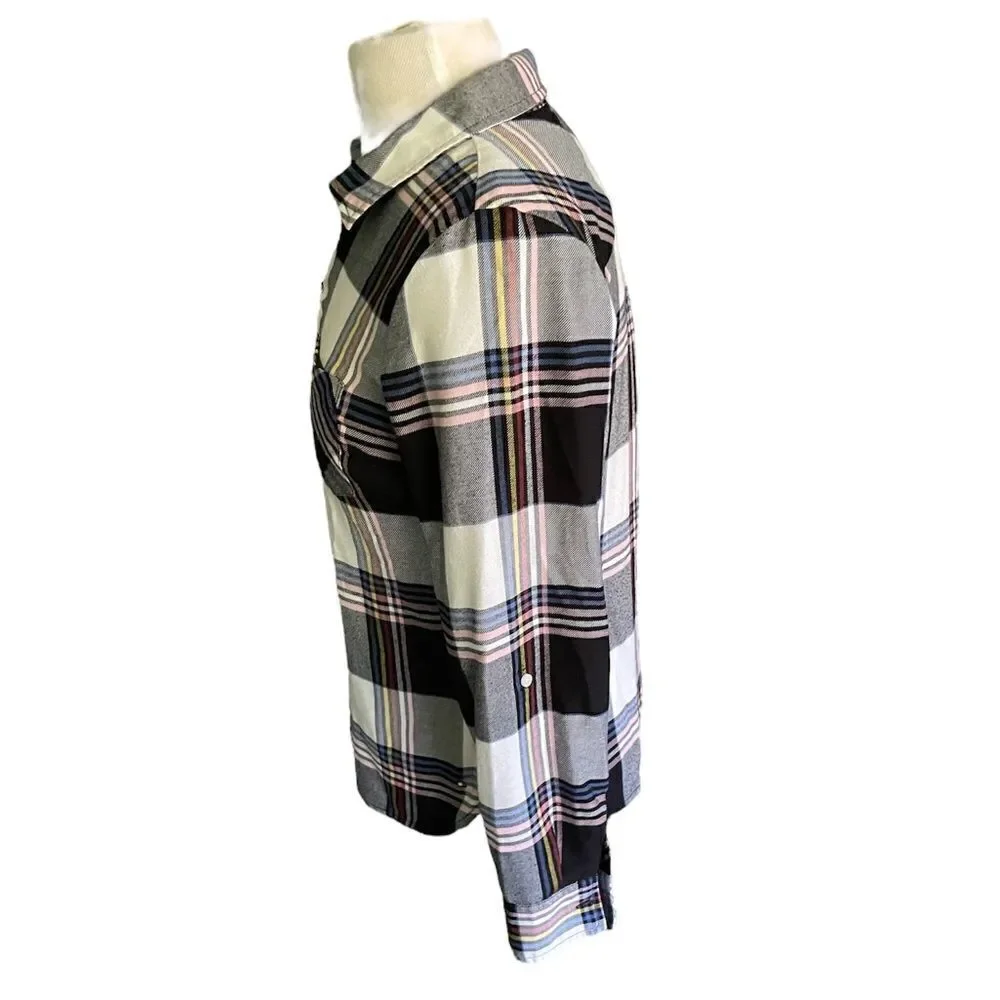 Tommy Hilfiger Plaid Zip Up Popover Shirt Size Small
